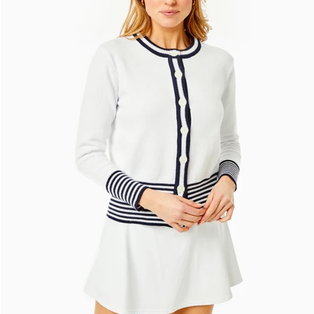 Addison Bay Coastal Cardigan Knit Sweater Top Button Front Women's XL